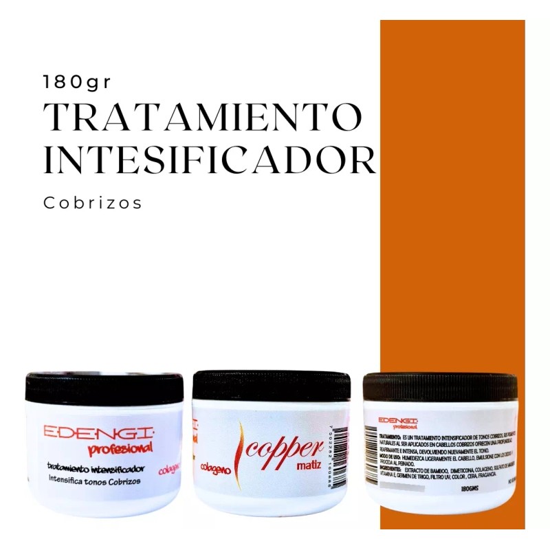 Edengi Kit Shampoo 1lt Copper + Tratamiento Intensificador Copper