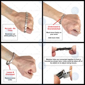 SB-008, Raised Gold Heart Satin Matte Italian Modular Starter Charm Bracelet, 9mm Wide Stainless Steel, Select A Size