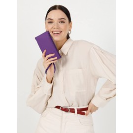 YALUXE Cross Leather Wristlet Handbags for Women Cellphone Purse Card Wallet Coin Pouch