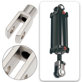 Briny River 4pcs M10x1.5 Right Hand Thread Clevis Fork End Long Joint Zinc Plated Steel Joint for Agricultural Construction Hydraulic Systems