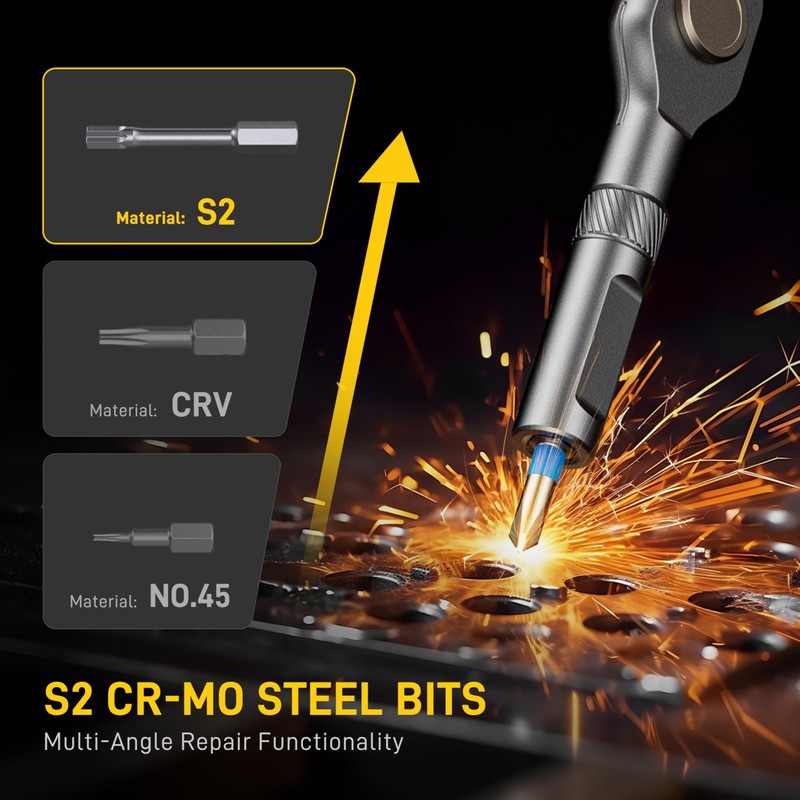 42 in 1 Magnetic Screwdriver Set with Detachable Ratchet Handle