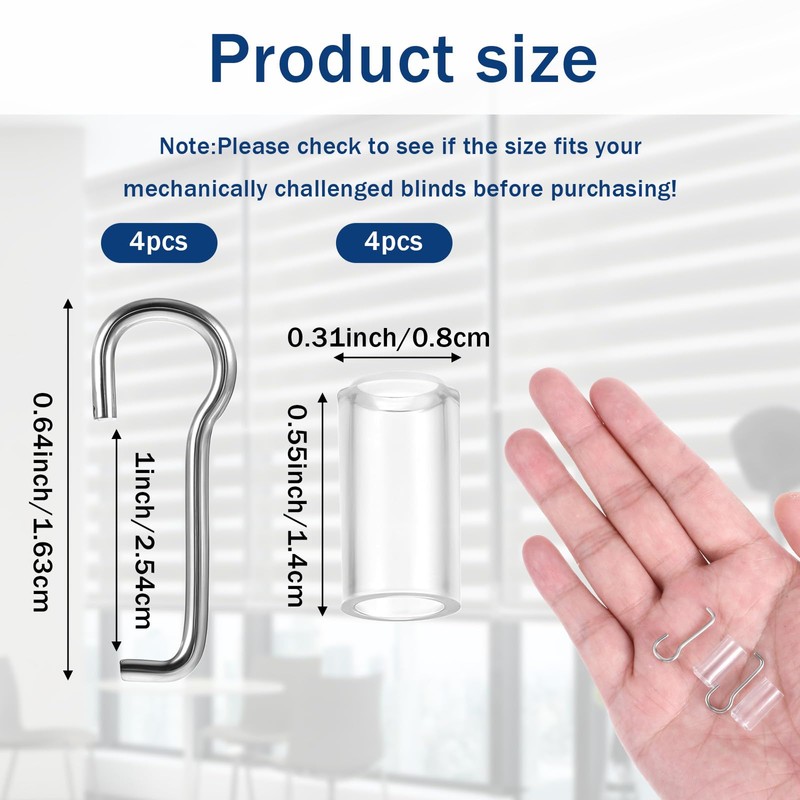 2 Set Mini Blinds Wand Replacement with Hook, Wand Wire