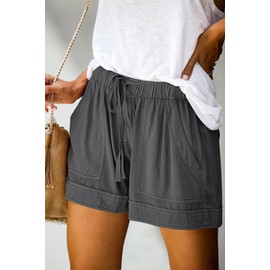 KISSMODA Womens Summer Shorts Leopard/Camo/Solid/Floral Print Elastic Waist Pocketed Casual Pants