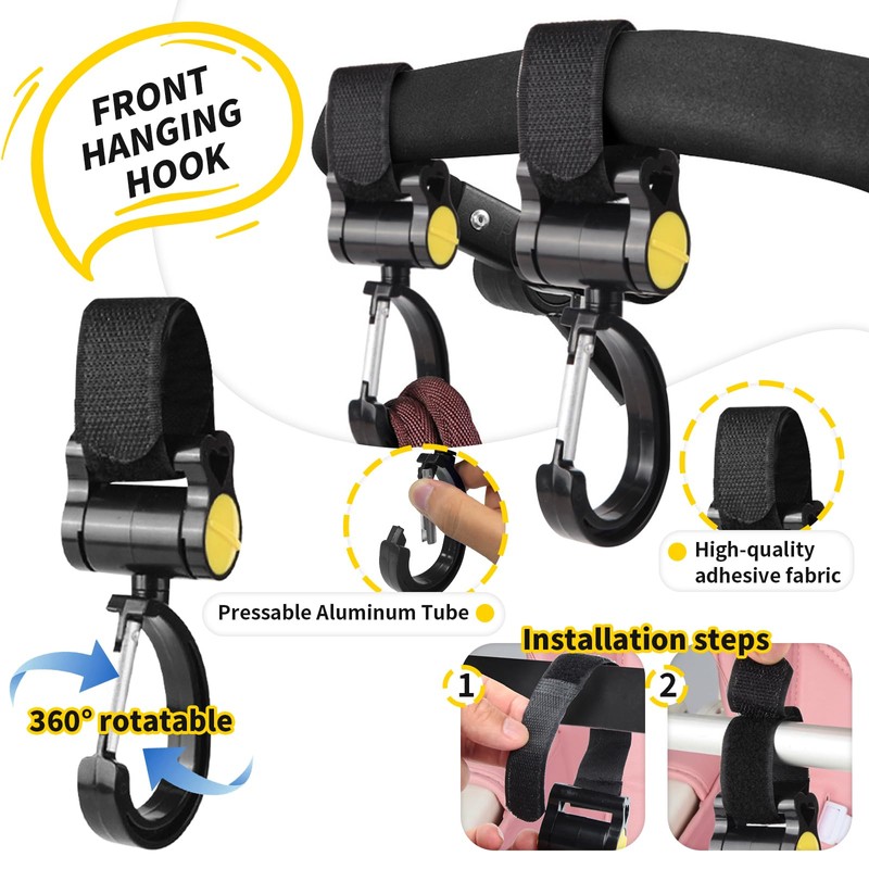 Drinks Holder Pushchair Cup Holder 2-in-1 Adjustable Bottle Holder with