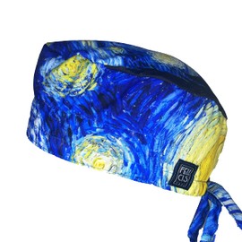 GORROS QUIRÚRGICOS PARA MUJER Y HOMBRE (UNISEX) CON ESTAMPADO DE ARTE (La Noche Estrellada)