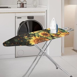 Vanideaoty Sunflower Ironing Board Cover and Pad 15"x54" Standard Size Ironing Board Cover with Elastic Edge Replacement Iron Board Cover