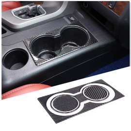 Aunginsy Car Front Seat Central Armrest Cup Holder Cup Trim Frame Cover Fit Toyot@a Tundra 2007-2013 Carbon Fiber Center Console Armrest Box Water Cup Holder Decorative Sticker Interior Accessories