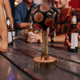 DeckelUp Crown Caps Magnetic Tree for up to 60 Bottle Caps - Crown Cap Tree Made of Oak Made in Germany - Wooden Crown Cap Tree with Magnet as a Gift for Father, Men - Party Room Equipment & Bar