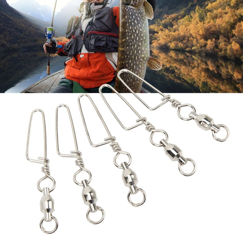 Broches Giratorios de Pesca, 20 Piezas de Acero Inoxidable de