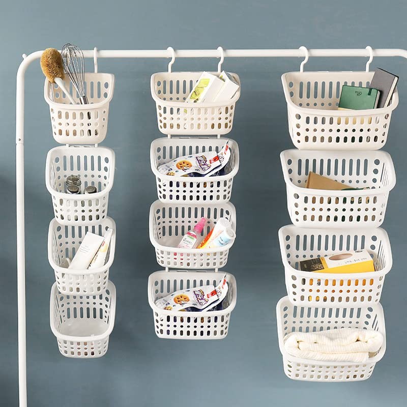 Hanging Bathroom Storage Basket – Wall-Mounted Plastic Organizer Bin for