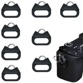 JCZD 4 Pairs Camera Lug Ring Shoulder Strap Triangle Split Ring Adapter with Plastic Cap Compatible with Leica Compatible with Panasonic Compatible with Fuji