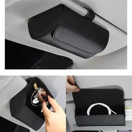 Soporte para anteojos de Sol para el Coche con Cierre magnético, Soporte para gafas para visera solar de coche, Estuche de Gafas para Coche Visera, Soporte magnético de piel para anteojos