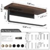 Danpoo Wall Mounted Paper Towel Holder with Natural Walnut Shelf,