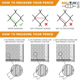 SoliTube Slat Made in America Privacy Inserts for Chain-Link Fence, Double-Wall Vertical Bottom-Locking Slats with Wings for 5' Fence Height (Black)