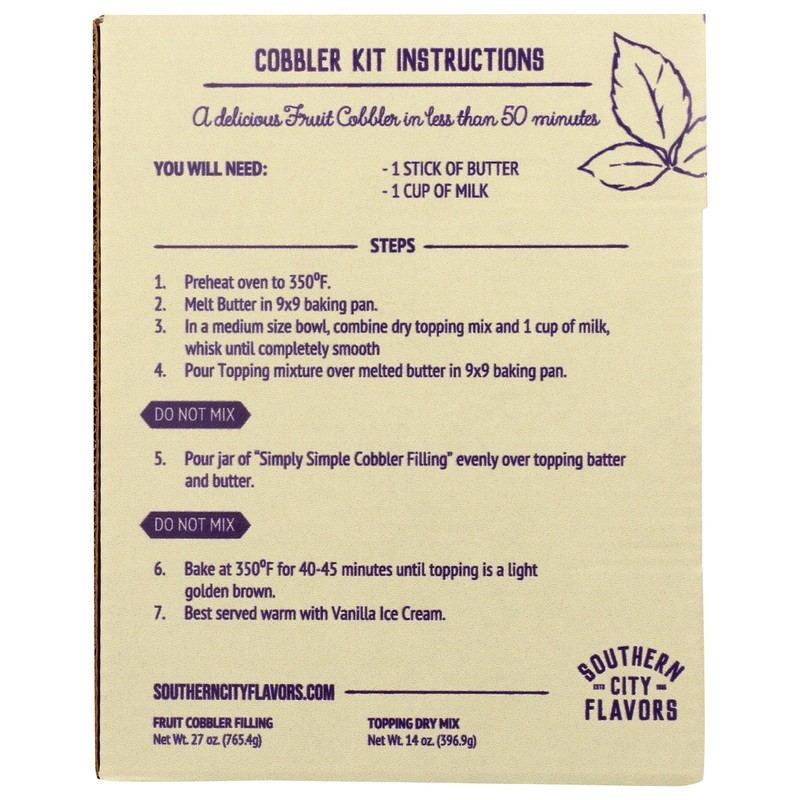SOUTHERN CITY FLAVORS Blackberry Cobbler Filling, 27 OZ