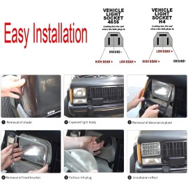Unbranded 4PCS 4x6" LED Headlights Hi/Lo DRL Turn Signal for Lincoln Town Car Continental