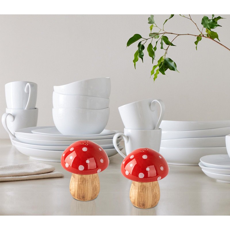 Mushroom Salt And Pepper Shakers Set Ceramic Salt Pepper Shakers