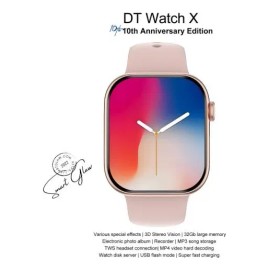 Reloj Inteligente Serie X 46mm Titanio Premium Contra Agua Blanco Casual Rosa Claro Dorado Oscuro