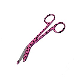 Lister Bandage Scissors 5.5" Surgical Instruments Made of Premium Grade Stainless Steel Ideal for EMTs, Medical Students, Paramedics, Doctors, Veterinarians, Nurses, Comes with Paws Pattern, Pink