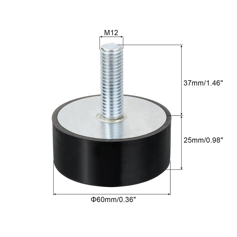 QUARKZMAN M12 Thread Rubber Mounts Vibration Insulators Cylindrical Shock Absorber