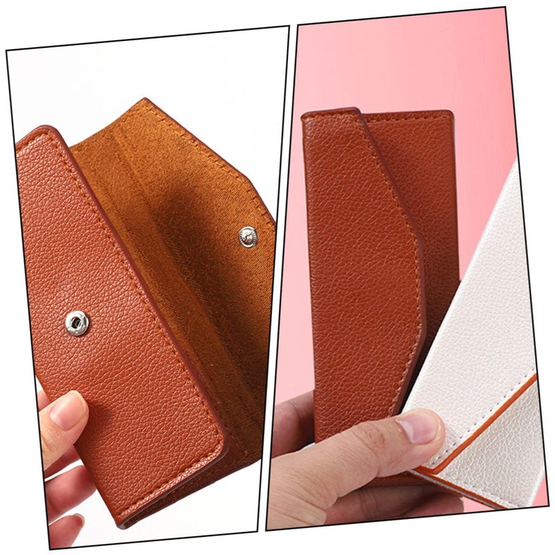 FOMIYES 2pcs Elegant Eyebrow Tweezers Storage Box Pu Material Organizers
