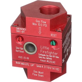 Firefighter Seismic Gas Valve VAGV075 3/4" Vertical Top Inlet