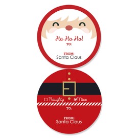 Big Dot of Happiness Jolly Santa Claus - Small Circle from Santa Christmas Stickers - Set of 24
