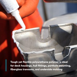 3M 3M Marine Adhesive Sealant 5200 (05203) Permanent Bonding and Sealing for Boats and RVs Above and Below the Waterline Waterproof Repair, White, 3 fl oz Tube