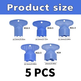 WLVinson 5 Piece Aerator Tap Key Set, Aerators for Taps, Aerator Mounting Key for M16.5/M18.5/M21.5/M22.5/M24, Tap Aerator Key, Filter for Bathroom and Kitchen