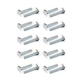 POWERTEC 1/4"-20 T Track Bolts 20 Pack for T Track, 1-1/2 Inch Long T Slot Bolts for Universal T Track, T Track Accessories for Woodworking Jigs and Fixtures (QTB1008)