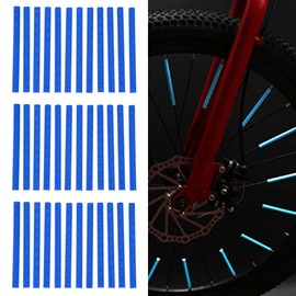 自転車 リフレクター フラッシュ 反射 スポーク ホイール 【３６本入り 大容量】 夜間 サイクリング 防犯 安全 クロスバイク (ブルー)