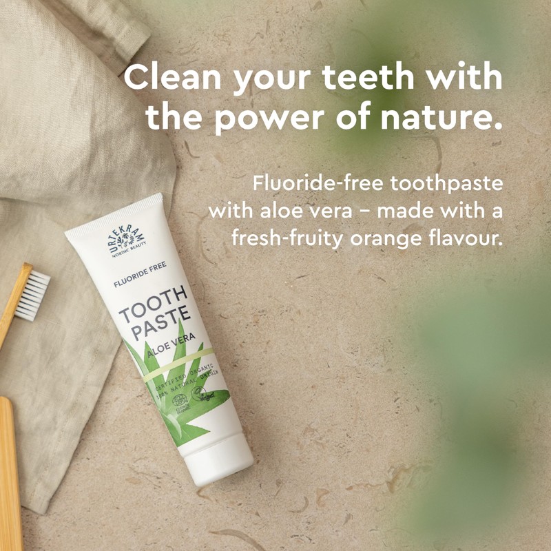 Urtekram Flouride Free Aloe Vera Toothpaste - Vegan - Organic