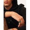 Bestyle Cool Black Classic Green Emerald Square Signet Ring With