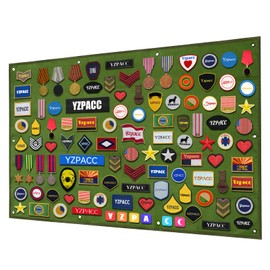 Yzpacc Tactical Patch Display Board, Hook & Loop, Foldable, Combat Moral, Patches Panel for Military Patch Suspension
