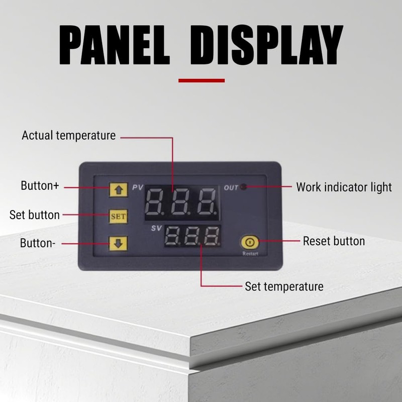 Uadme Digital Thermostat, Microcomputer Temperature Controller with Sensor, W3230 DC