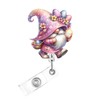 Easter Badge Reel,Cute Pink Gnome Easter Eggs Acrylic Badge for