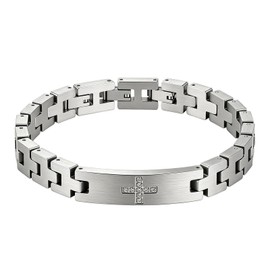Feifuli Men's Stainless Steel Bracelet 7.3-8.7 Inches Solid Thick Chain
