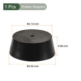 YOKIVE Rubber Stoppers with Hole Conical Plug with High Temperature Resistance Protection Hole Ideal for Laboratory Industry (Black, 54 mm to 64 mm)