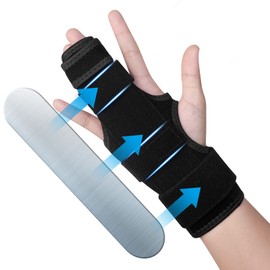 EDNYZAKRN 2 Finger Splint Support Brace for Index, Middle, Ring, Pinky Finger, Treatment for Hand Fractures, Trigger Finger, Arthritis (L/XL, Right)