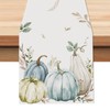 Bonhause Fall Pumpkin Leaves Table Runner, Pumpkin Table Runner for