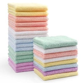 Baby Washcloths Multi Pack-Microfiber Coral Fleece Baby Bath Face Towel Muti Inch Extra Absorbent and Soft Burp Cloth and Wash Cloths for Newborn-Infants and Toddlers-Gentle On Sensitive Skin - Size & Packs: 7" x 9" (Pack of 24)