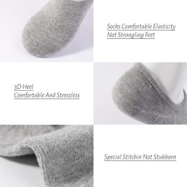 Heatunk No Show Socks for Women and Men: Low Cut, Anti-Slip, Athletic, Novelty, Casual Invisible Liner Socks (No-show socks, 2*white+2*black+2*grey)