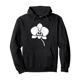 Exquisite Elegant Monochrome Orchid Bloom Shapes Mania Pullover Hoodie