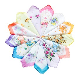 Ladies Vintage Floral 100% Cotton handkerchiefs mixed Bulk