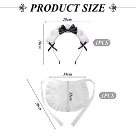 RNSKFG 1 Piece Of Apron And Headband, Role-Playing Props, Party Costume Accessories, Baking Aprons, Also Suitable For Kitchens And Cafes.