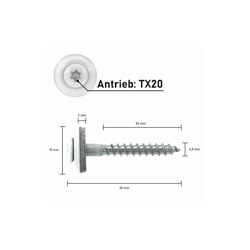 Plumbing Screws Stainless Steel A2 with EPDM Sealing Washer 15
