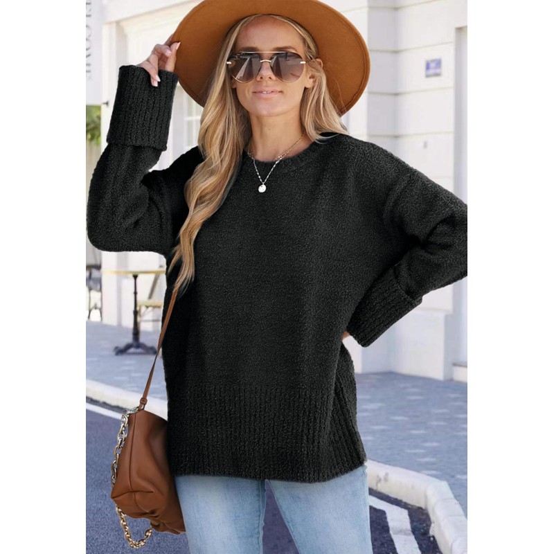 Womens Chunky Knit Sweater Casual Long Sleeve Knitwear Pullover Oversized