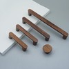 MFYS 6 Piece 5" Walnut Wood Drawer Pulls Handes Rustic