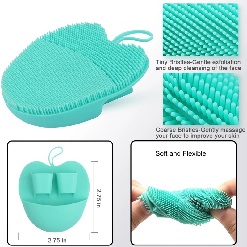 INNERNEED 3 PCS Soft Silicone Facial Cleansing Brush Exfoliating Pad