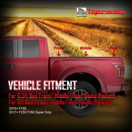 Tigeracing Retractable Truck Bed Tie Down Anchors Compatible with F150 2015-2026, Super Duty 2017-2026, Raptor 2017-2026 – Flush Fit Top Side D Ring- 3000 LBS Capacity (4 Pack)